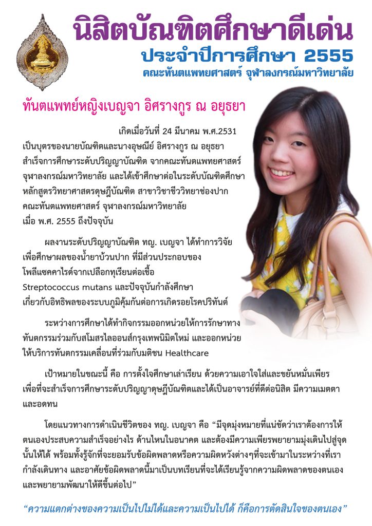 cover 4330 คณะทันตแพทยศาสตร์ จุฬาลงกรณ์มหาวิทยาลัย