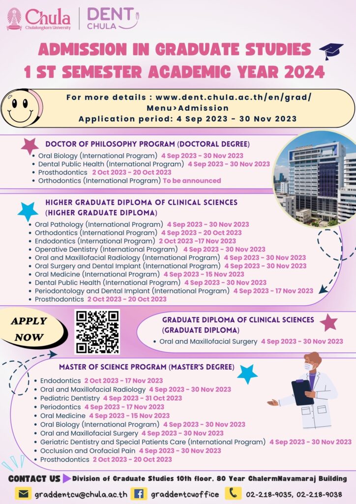Admission Poster ENG 2024 rev คณะทันตแพทยศาสตร์ จุฬาลงกรณ์มหาวิทยาลัย