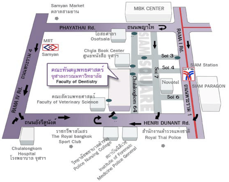 hospital map คณะทันตแพทยศาสตร์ จุฬาลงกรณ์มหาวิทยาลัย