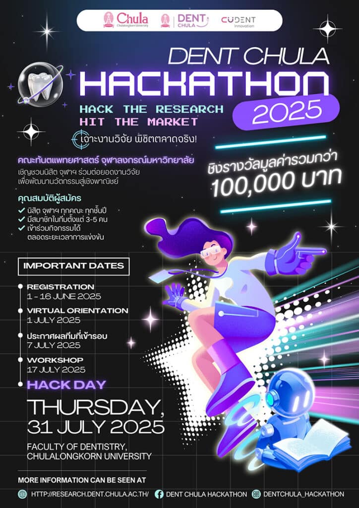 HACKATHON2025 Poster RS คณะทันตแพทยศาสตร์ จุฬาลงกรณ์มหาวิทยาลัย