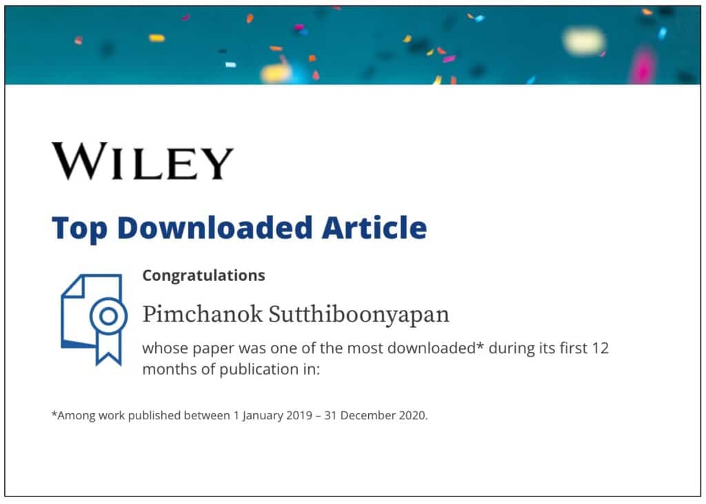PIMCHANOK Top Downloaded Article คณะทันตแพทยศาสตร์ จุฬาลงกรณ์มหาวิทยาลัย