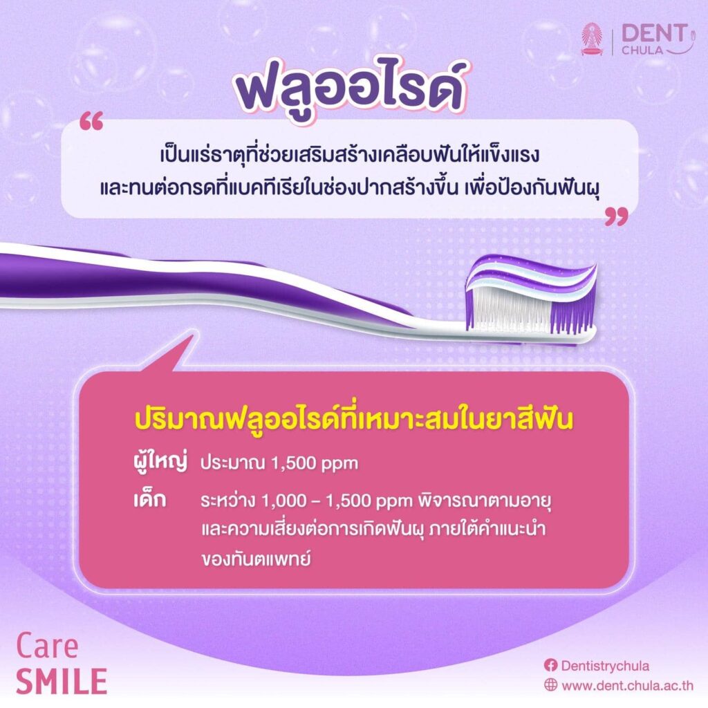 การใช้ฟลูออไรด์ 02 คณะทันตแพทยศาสตร์ จุฬาลงกรณ์มหาวิทยาลัย