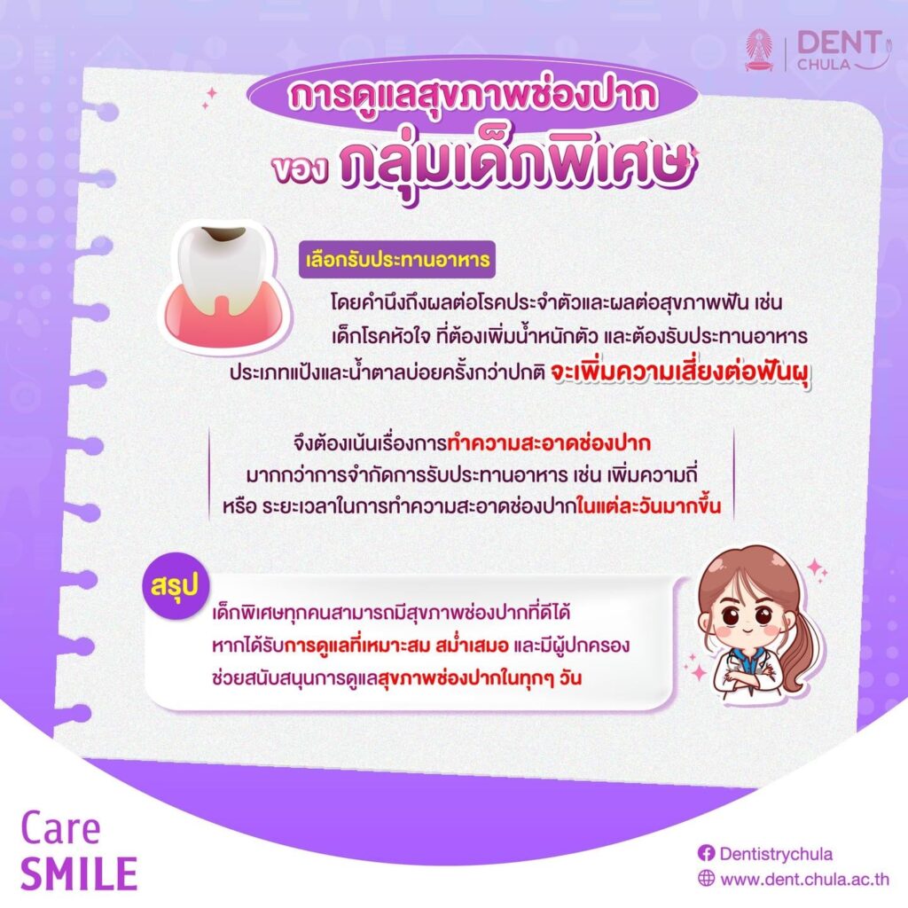 ช่องปาก ของกลุ่มเด็กพิเศษ 04 คณะทันตแพทยศาสตร์ จุฬาลงกรณ์มหาวิทยาลัย