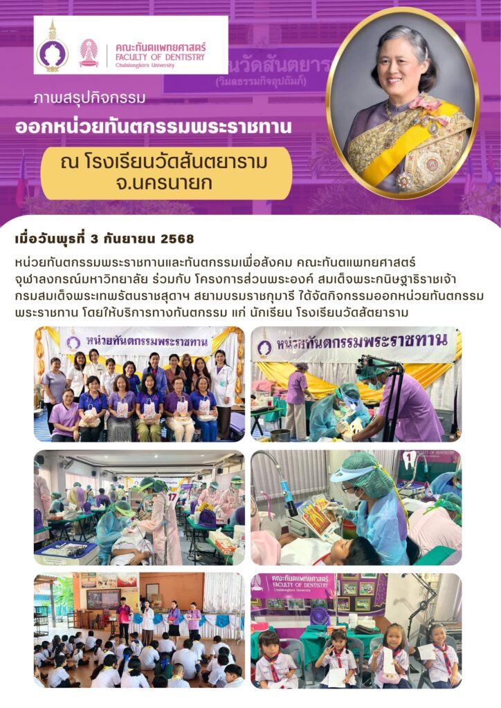 หน่วยทันตกรรม วัดสันตยาราม 0 คณะทันตแพทยศาสตร์ จุฬาลงกรณ์มหาวิทยาลัย