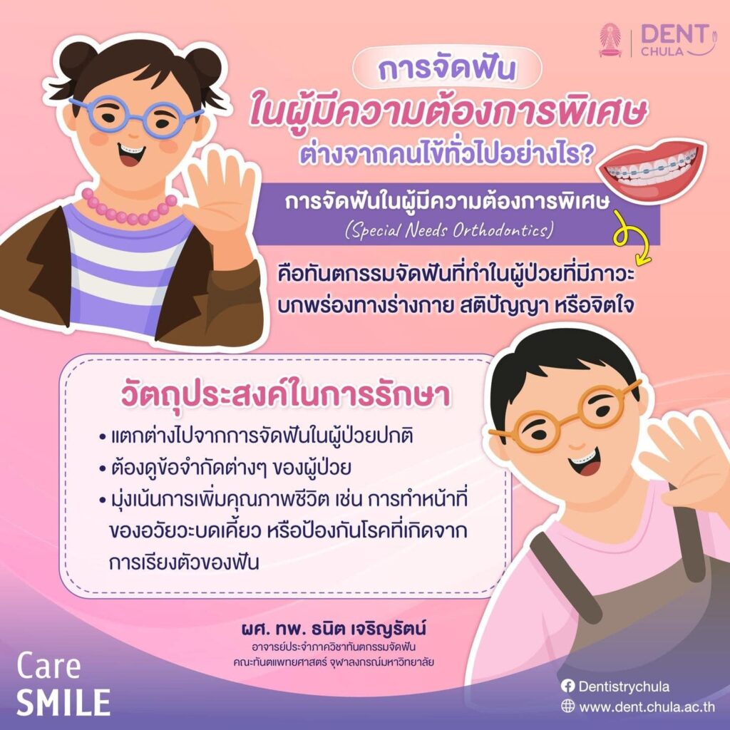 จัดฟันในผู้มีความต้องการพิเศษ คณะทันตแพทยศาสตร์ จุฬาลงกรณ์มหาวิทยาลัย