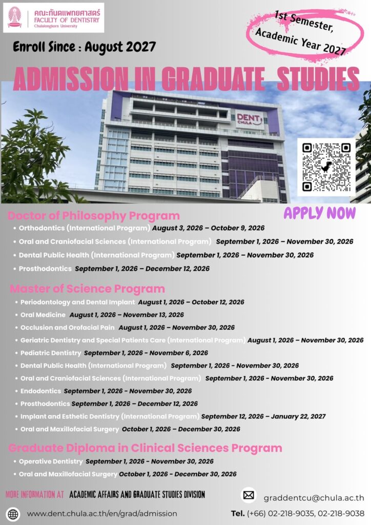 Admission 1 2027 2 คณะทันตแพทยศาสตร์ จุฬาลงกรณ์มหาวิทยาลัย