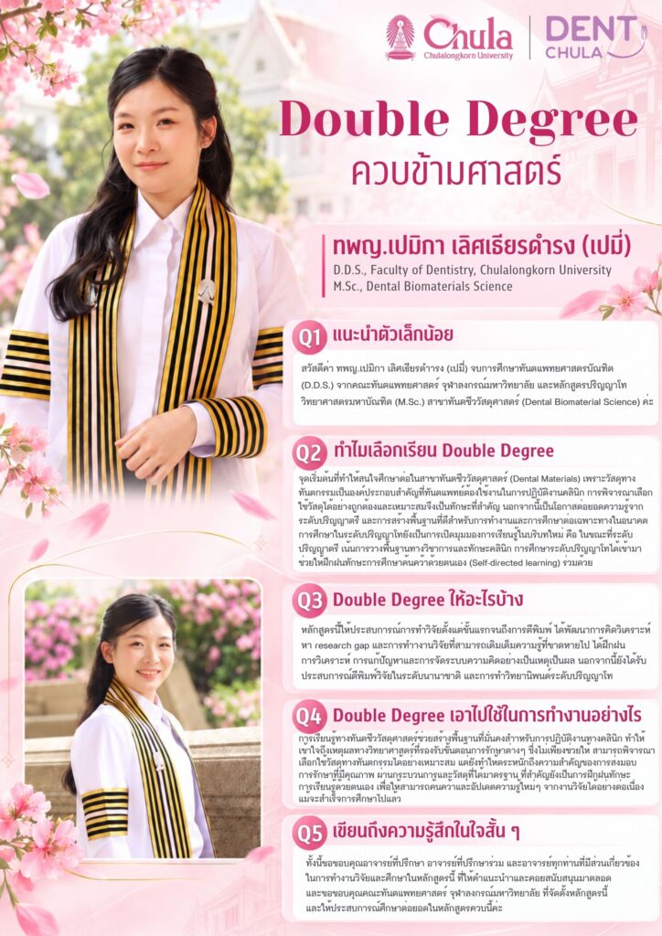 01 Double Degree คณะทันตแพทยศาสตร์ จุฬาลงกรณ์มหาวิทยาลัย